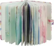 Pretty Small Pocket Notebook for Women A6 Unlined Journal Vegan Leather Pink