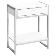 Accent Table Side End Nightstand Lamp Bedroom Metal Glossy White