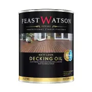 Feast Watson 1L Jarrah Matt Look Decking Oil Lower Sheen, Natural Look