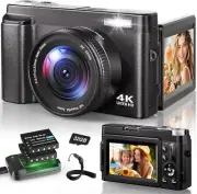 4K Digital Camera for Photography, 48MP Autofocus Vlogging Camera for YouTube