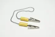 DENTAL BIB HOLDER CLIP FLEXIBLE BALL CHAIN - COLOR CODED YELLOW 001-7777