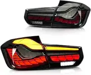 Pair Full Dynamic Tail Lights with Sequential Turn Signal Compatible with 3 Series F30 M3 F80 2012-2018 M4 GTS Design Style(Smoke)