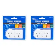2PK The Brute Power Co Flat Right Double Plug Surge Protector Socket Adaptor