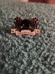 "I Like You A Lotl" Enamel Pin - Cute Black Axolotl Design