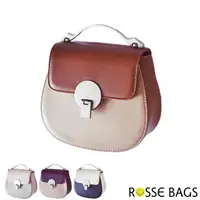 在飛比找momo購物網優惠-【Rosse Bags】韓版時尚雙配色手提肩背馬鞍包(粉色 