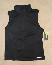 New Womens Eddie Bauer Laney Vest Medium Black Full Zip Sleeveless Jacket