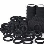 100pcs Hair Ties for Women, Girls, Elastic Rubber Bands, Ponytail Holders, Black