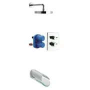 Morgana Thermostatic Tub & Shower Set With 2-way Diverter Volume Control