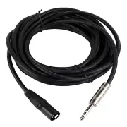 25FT XLR 3-Pin Male Cable To 6.35mm 1/4" Stereo Plug Shielded Audio Cable Cord