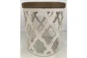 DA Lattice Solid Timber Round Side Table