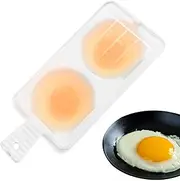 Microwave Egg Bowl, Microwave Egg Poacher | 2 Eggs Microwave Egg Cooker | 2 Cavity Egg Poacher, Dishwasher Safe Poached Egg Cup with Lid and Handle in