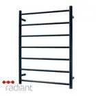 Radiant RTR01 Round Heated Towel Rail -600 x 800mm-Matte Black-Right Wiring