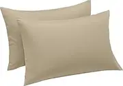 Aspire Homeware Pillow Cases 2 Pack – 100% Brushed Microfiber Beige Pillowcases Super Soft Envelope Closure Pillow Cover (50x75cm)