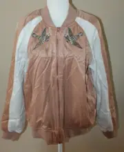 Kendall & Kylie Mauve Varsity Bomber Jacket Pacsun Freedom Birds NWT S