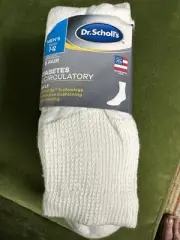 Dr Scholls Diabetes Circulatory Ankle Socks Men’s Shoe Size 7-12 White 6 Pairs