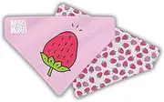 Max & Molly 2-in-1 No-Tie Reversible Pet Bandana for Collars - Vibrant Designs, Durable & Machine-Washable - Slide-On Fabric Accessory for Cats & Dogs - Stylish Scarf Bib, Strawberries, XS/S