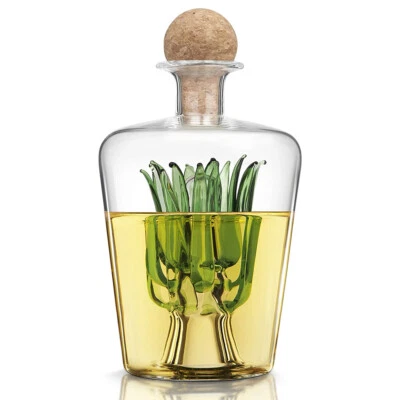 Final Touch Clear Agave Tequila 850ml Decanter Container Bottle w/ Cork Stopper