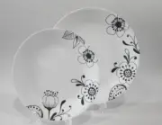 ❤️ NEW Corelle INKED POPPY *Choose: DINNER or LUNCH PLATE Black Bohemian Floral