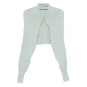 [Alberta Ferretti] Alberta Ferretti Button-fastening Cropped Cardigan 46 IT GREEN