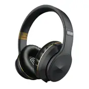 Headset Wireless Bluetooth Headset 5.0 Sports Card Stereo with Microphone - Black-Gold