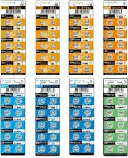 80 Assorted Super Alkaline Button Batteries Coin Cell Set Watch Calculator AGHIS