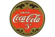 Coke Round 5 Cents Metal Tin Sign