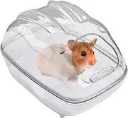 Hamster Sand Bath Container, Clear Gerbil Bathroom Box, Sturdy & Transparent Design, Chinchilla Bathtub Cleaning Container for Small Animal Hygiene and Grooming