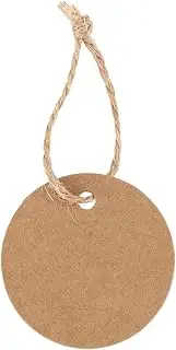 Anlayliay 50Pcs Round Kraft Gift Tag with Hemp Cord
