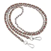 47" Purse Chain Strap, DIY Bag Chain Strap Replacement Adjustable, Brown&Silver
