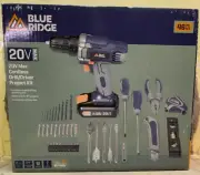 Blue Ridge 20V Max Cordless Drill Driver Project Kit 46 Piece Set