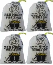 Buc-ees Gold Nugget Bubble Gum Old Time Candy in a Draw String Bag, Four 2...