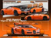 Mortal 1:64 Bugatti Veyron Super Sport Car Models Diecast Toys Metallic Two-Tone