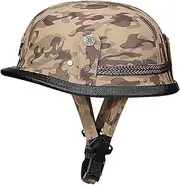 Vintage Half Helmet Moped Helmet with Adjustable Quick Release Strap Helmet Comfort Liner for Adult Men Women for Moped Cruiser DOT/ECE Approved