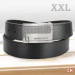 【CH-BELT 銓丞皮帶】加長皮帶 加大加長尺碼 男紳士扣皮帶腰帶(黑XXL)