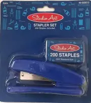 Stapler Set Home School Business Office Stapler 200 Staples Included-Blue
