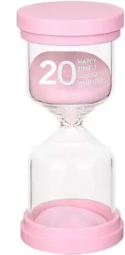Hourglass 20 Minute Pink Hourglass for Children, Glass Timer, Children'S Clock,