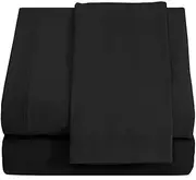 Twin Extra Long 100% Cotton jersey Sheet Set - Soft and Comfy - By Crescent Bedding Black Twin XL