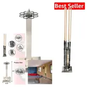 Stylish Heavy-Duty Metal Billiard Cue Rack - Holds 8 Cues in Silver Finish