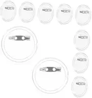 GARIOUANS 10pcs Acrylic Clear Button Pins DIY Badge Making Kit with Transparent Backing for Custom Designs Clothes Hats and Bags Easy to Assemble Button Lapel Badges