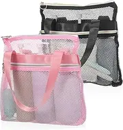 Outanaya Nylon Portable Shower Bag Handles Travel Toiletry Bag Camping Shower Mesh Gym Toiletry Large Capacity Quick Dry for Bathroom Outdoor Activities