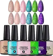 Crackle Nail Polish - UV LED Lamp Crackle Fingernail Finish Gel | Smooth Texture Nail Polish Glue for Traveling Business Trip Home School