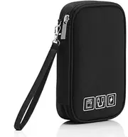 VRORKV mini Electronic Accessories Bag Travel Accessories Gadget Storage Bag Universal Travel bag for Small Electronics and Cables, Adapter, Battery and More (Black)