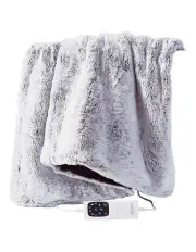 [Sunbeam] Feel Perfect Faux Fur Heated Throw in Grey