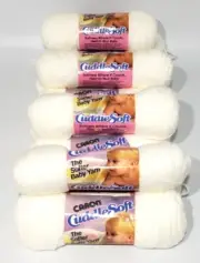 12 Skeins Caron Cuddle Soft Yarn 2701 White Softer Baby 2 oz 3 Ply 100% Acrylic