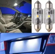 Flosser LED Light 6418 DE3425 C5W White Two Bulbs License Plate Tag Replacement (for: Volvo)