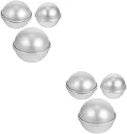 COHEALI 2sets Handmade Soap Mold Soap Molds Mold Metal Bathing Salt Molds Convenient Bath Molds Sphere Baking Mold Bath Making Mold Cake Molds Aluminum Alloy Silver 6pcs*2