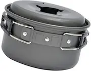 Abaodam 1Pc Folding Camping Pot Lightweight Outdoor Cooking Pot for Hiking Backpacking Portable Travel Pot with Mesh Storage Pouch for Outdoor