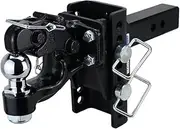 Shocker Hitch Shocker XR Adjustable Pintle & Ball Combo Hitch - 6"" Drop to 6"" Rise, Fits 2"" Hitch, Has 2"" Ball, SH-XR100-336-2