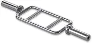 Chrome Olympic Tricep Bar Barbell Heavy Duty with Spring Collars Upper Arm Forearm Tricep Strength Training Workout