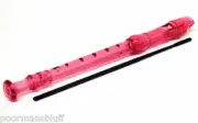 STEINARD SOPRANO SCHOOL RECORDER TRANSLUCENT RED PLASTIC- IN KEY OF C - NEW !